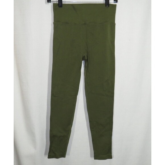 Green Scrunch Butt Side Ribbed High Waist Butt Lifting Active Leggings Sz Small - Picture 6 of 8